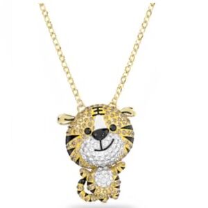 Swarovski Zodiac Tiger pendant - Tiger, Yellow, 18k gold plated